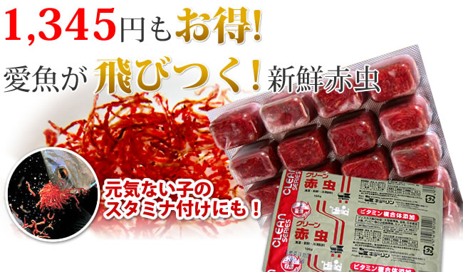 1,345円もお得! 愛魚が飛びつく!新鮮赤虫