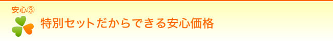 【安心３】特別セットだからできる安心価格